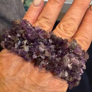 Amethyst Chip Stretch Bracelet - Purple Gemstone Bracelet